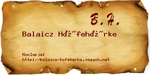 Balaicz Hófehérke névjegykártya
